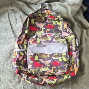 L.L. Bean Junior Kids Backpack with Dinosaur Print